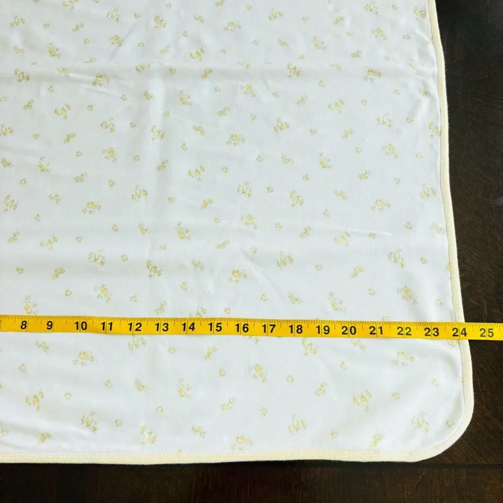 Ralph Lauren Baby Receiving Blanket Ducks Chicks Yellow White Reversible Cotton